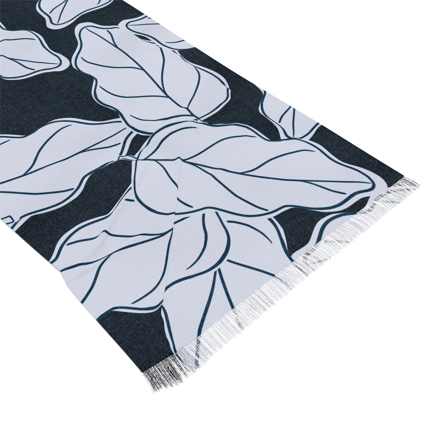 Blue floral pattern. Light Scarf