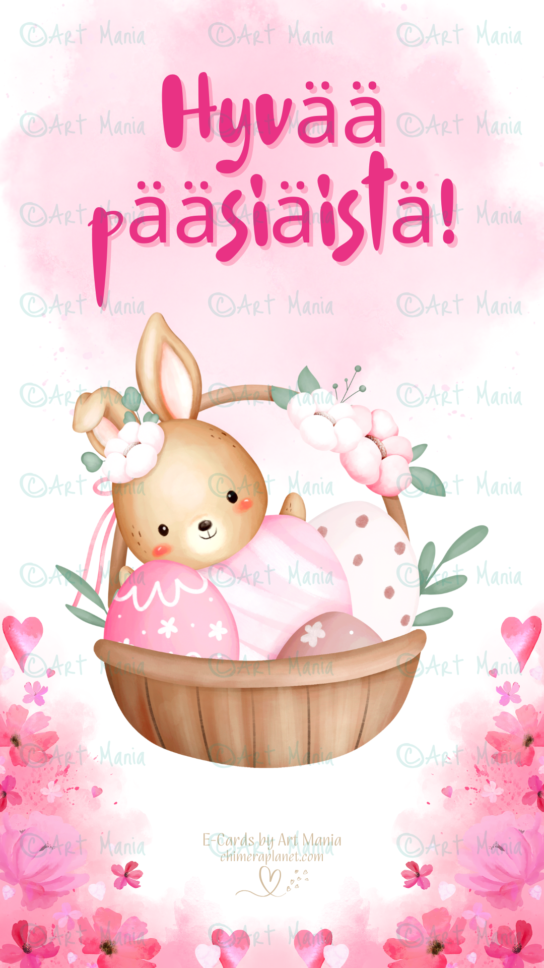 Happy Easter. Pink E-Card