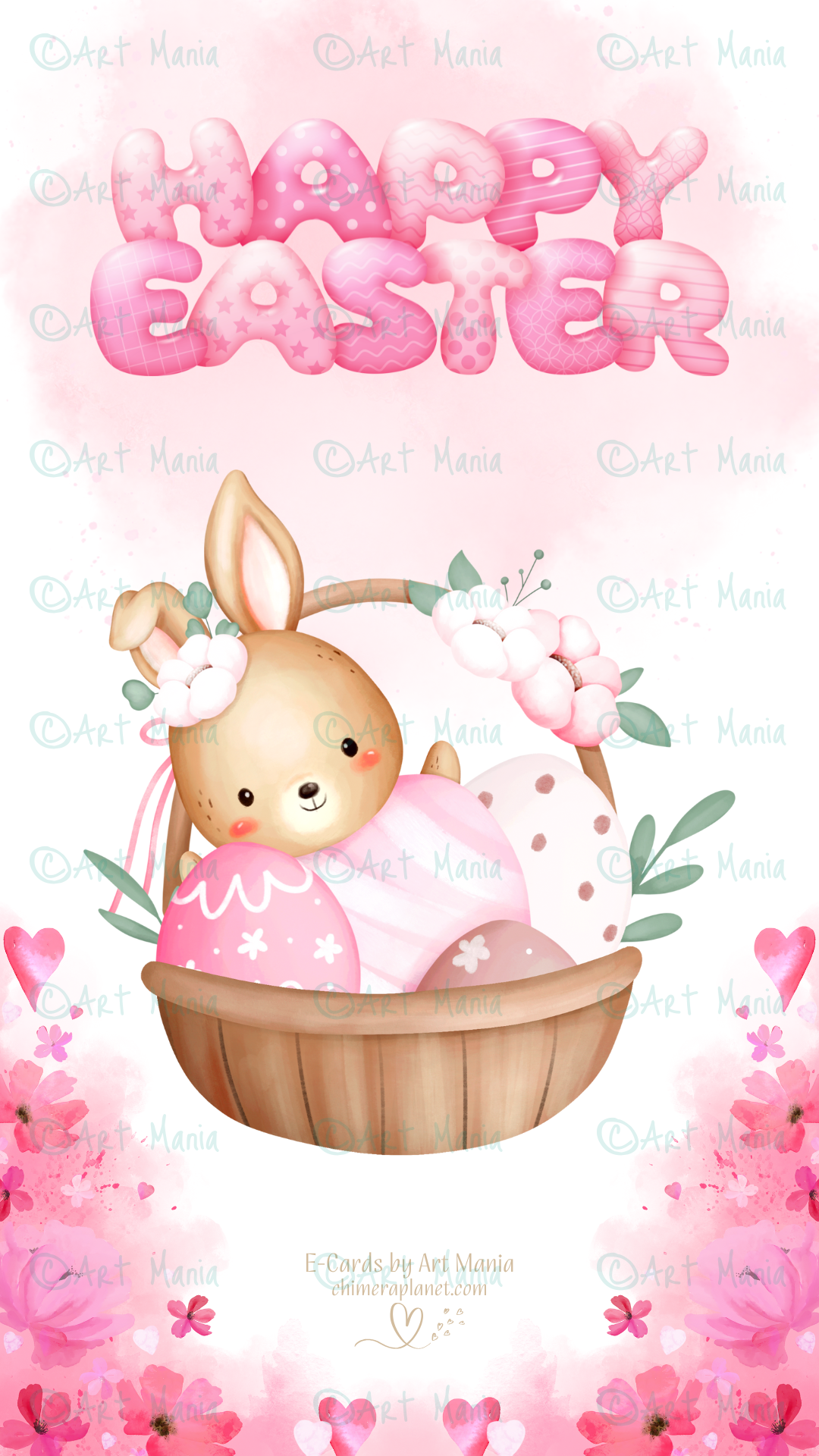 Happy Easter. Pink E-Card