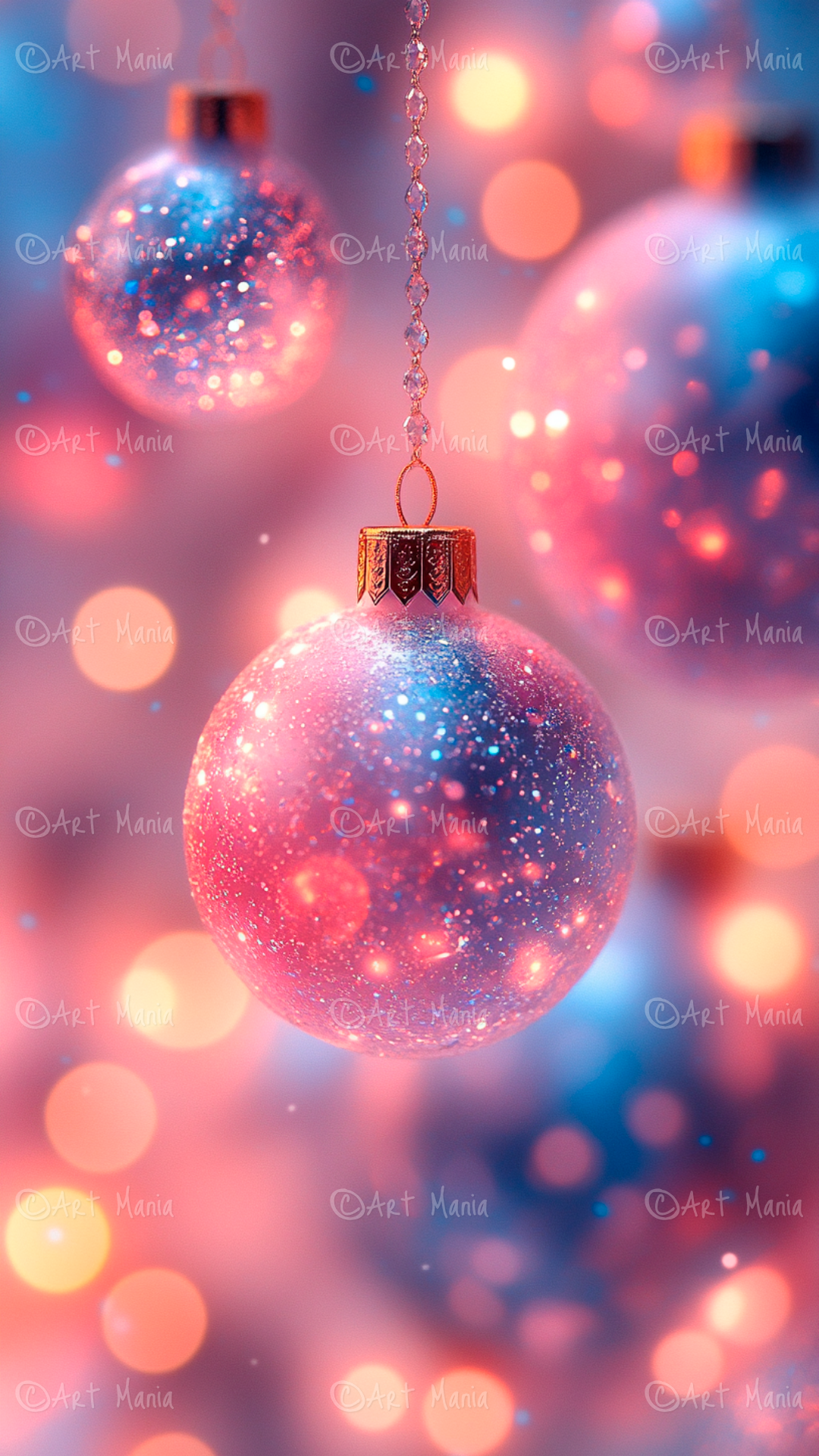 Festive balls. Mobile background