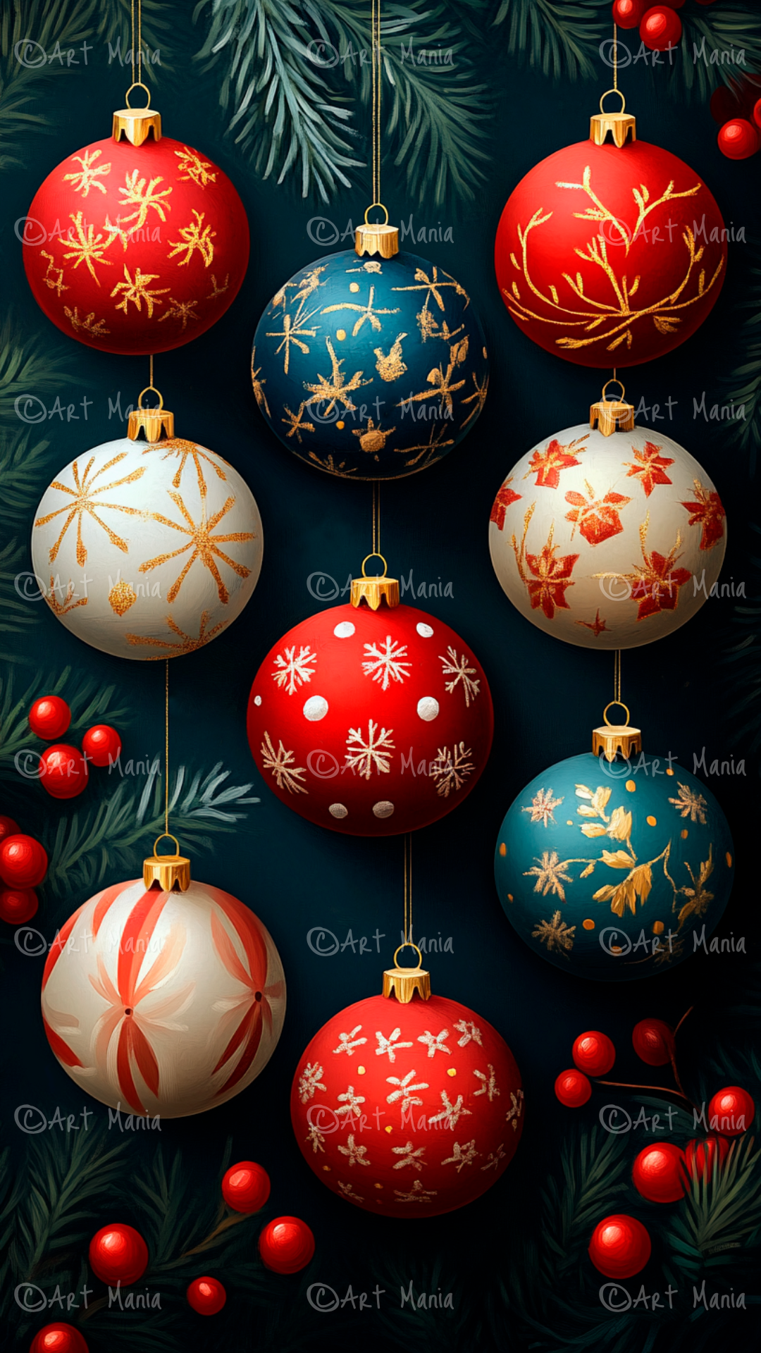 Christmas pattern. Mobile background
