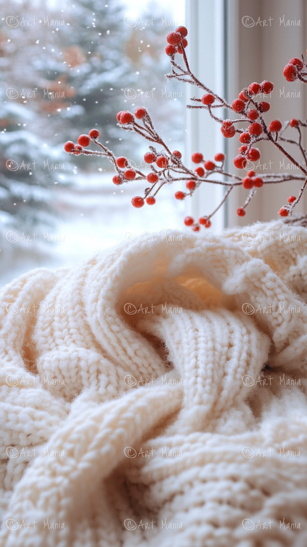 Red berries. Mobile background