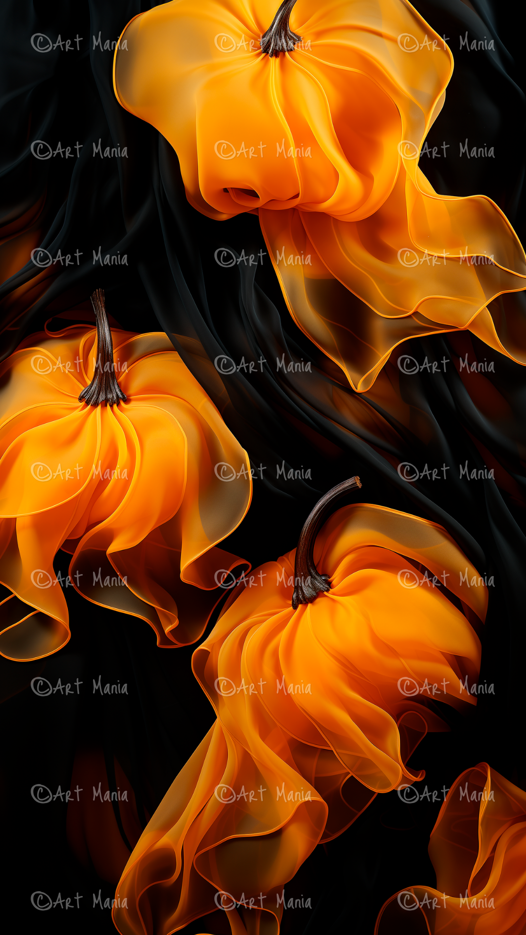 Airy pumpkins. Mobile background