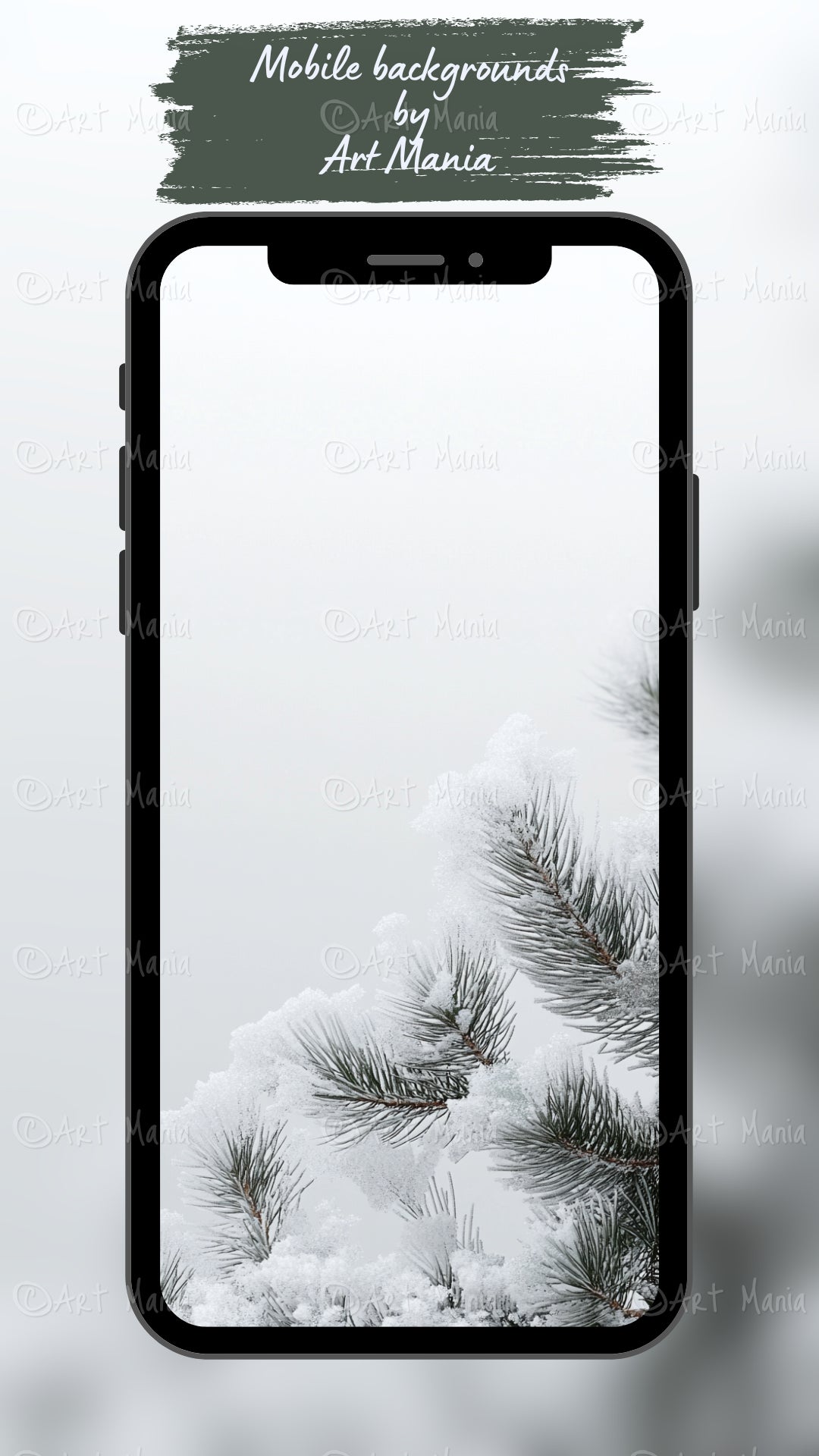 Simple winter frame. Mobile background
