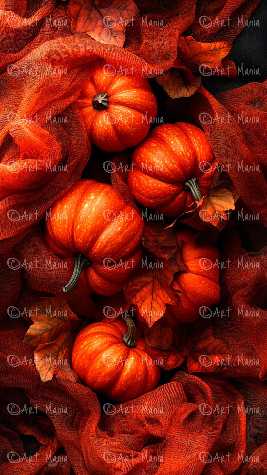 Pumpkins. Mobile background