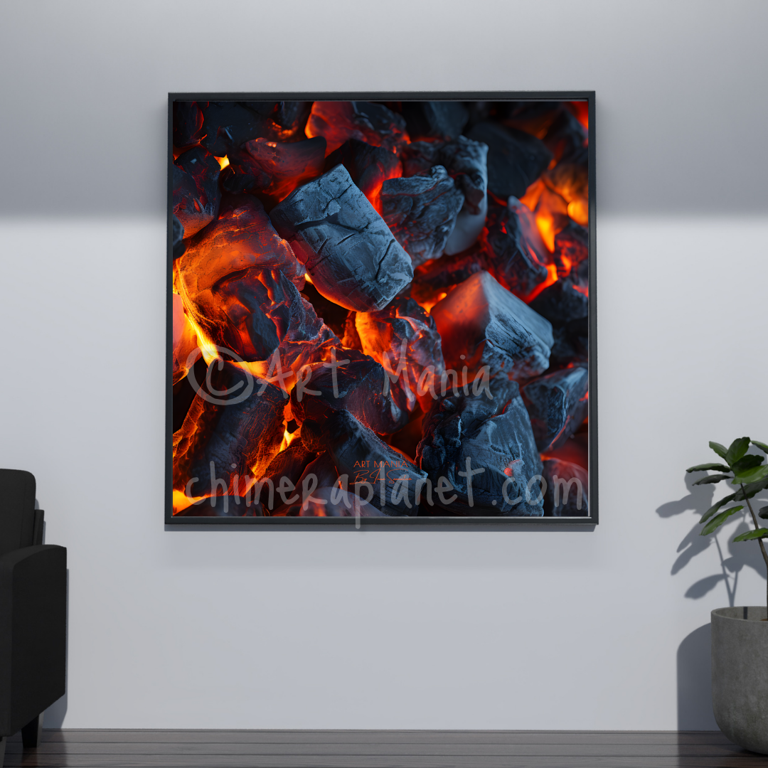 Smoldering embers. Wall decor