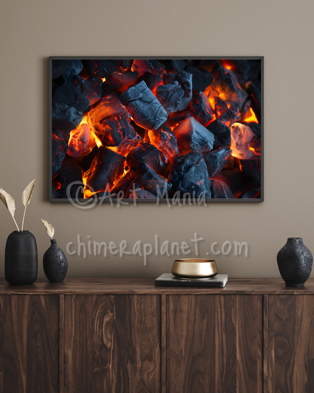 Smoldering embers. Wall decor
