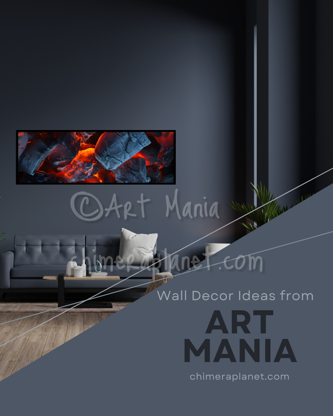 Smoldering embers. Wall decor