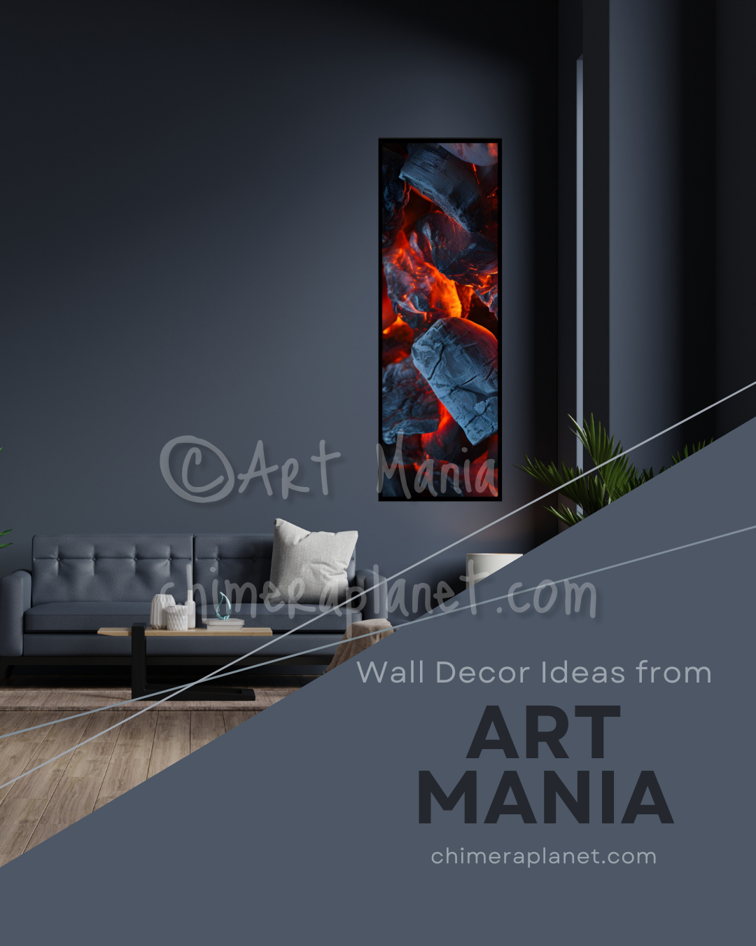 Smoldering embers. Wall decor