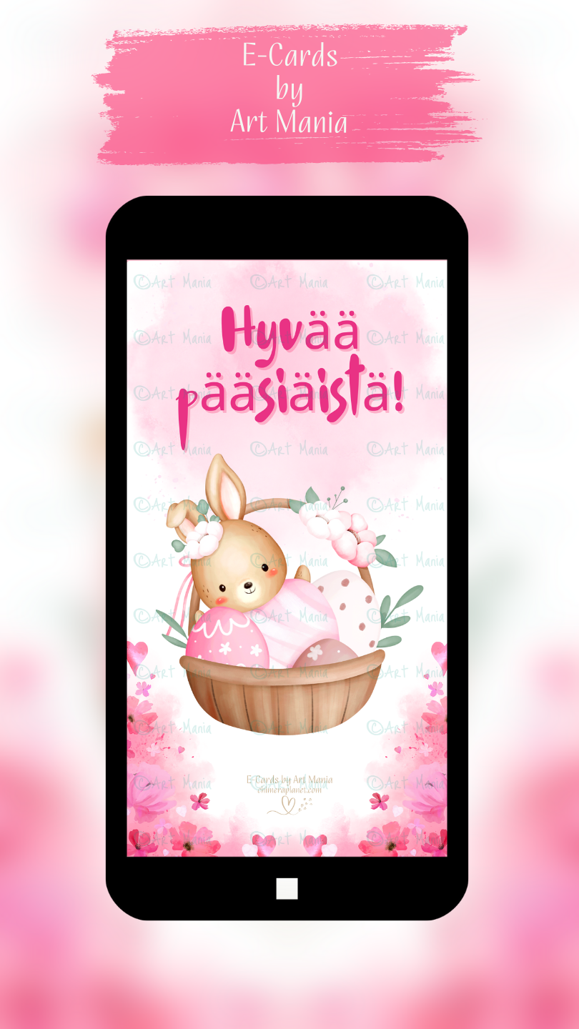 Happy Easter. Pink E-Card