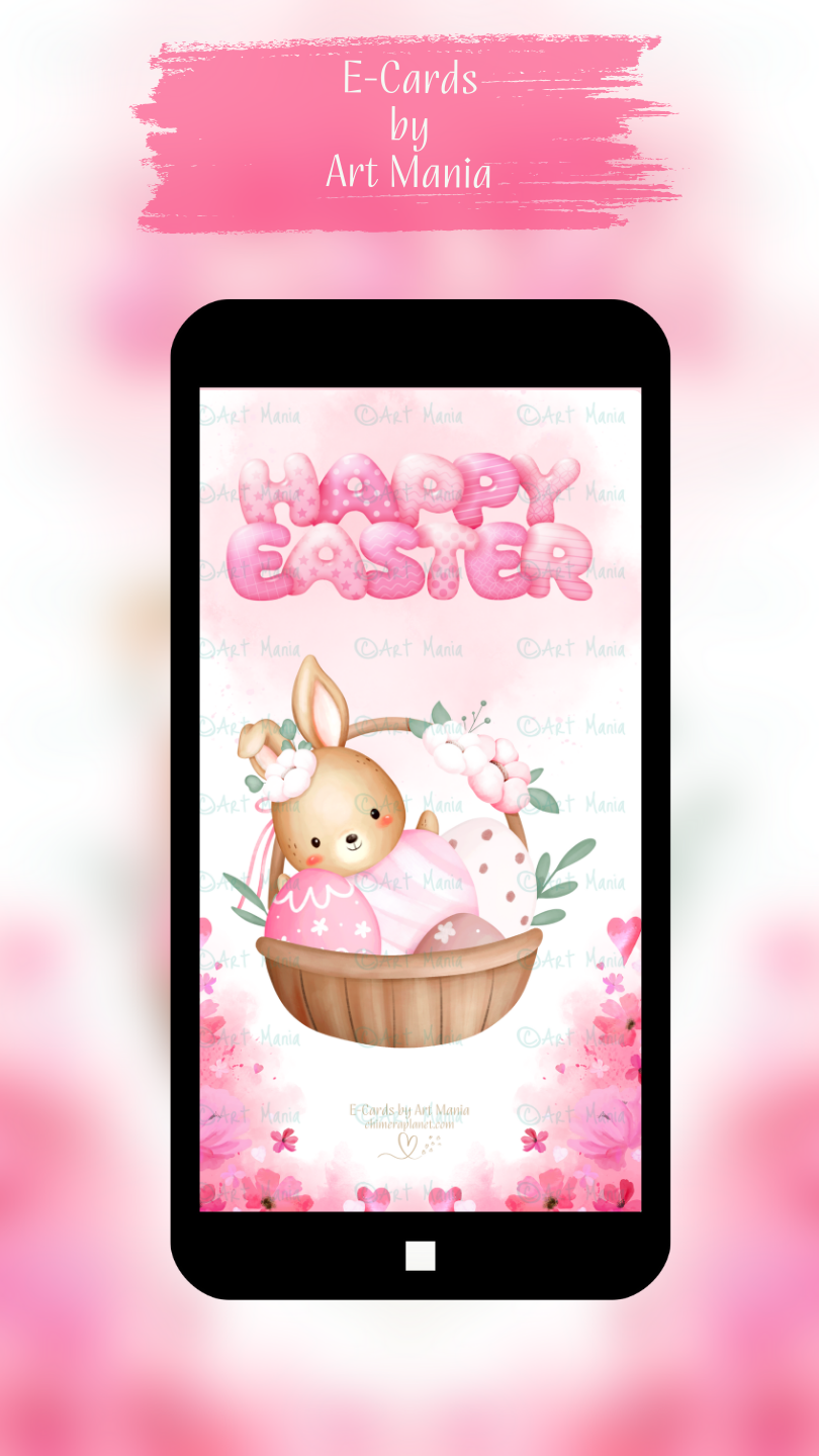 Happy Easter. Pink E-Card