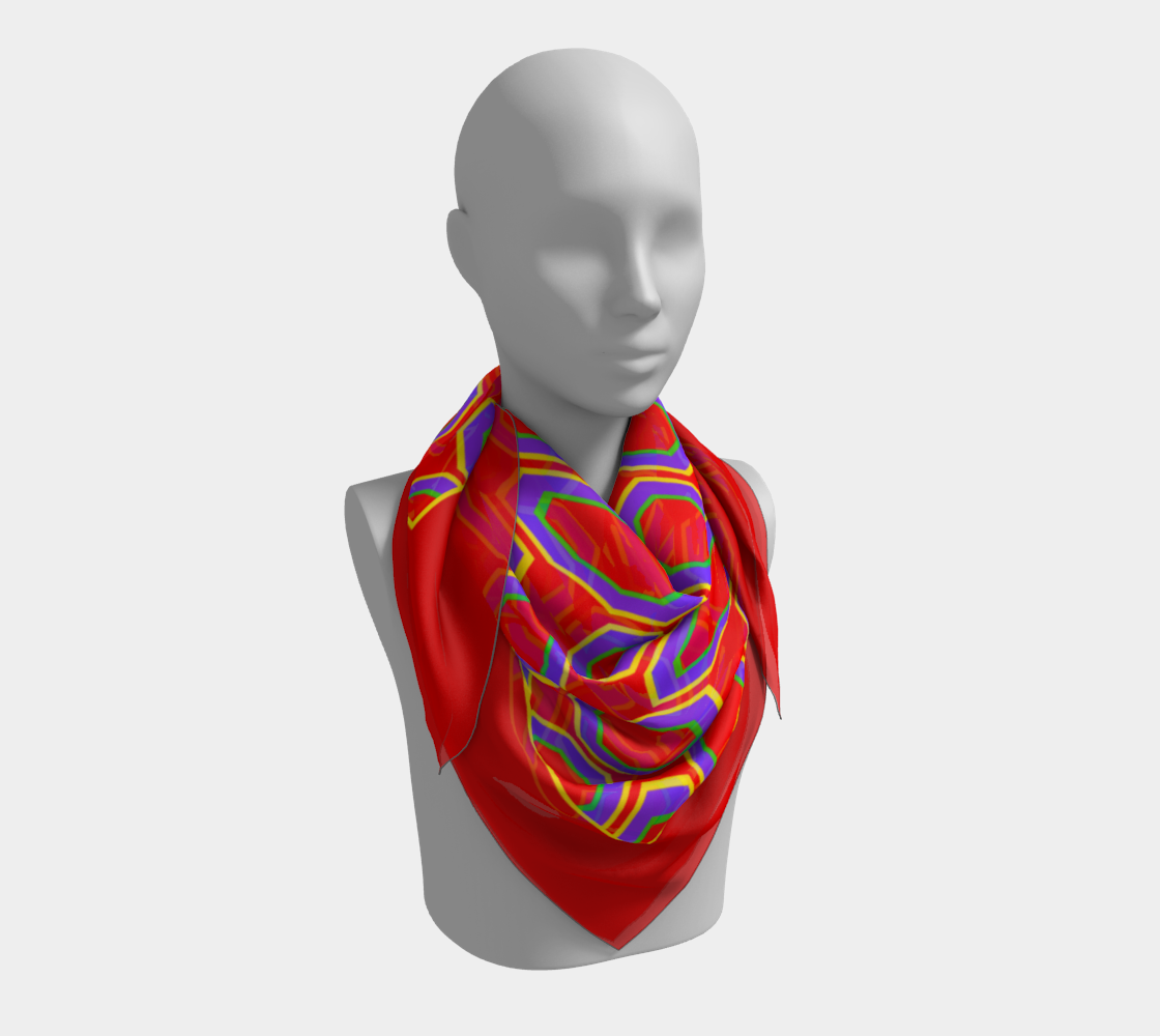 Colorful rings. Red Scarf