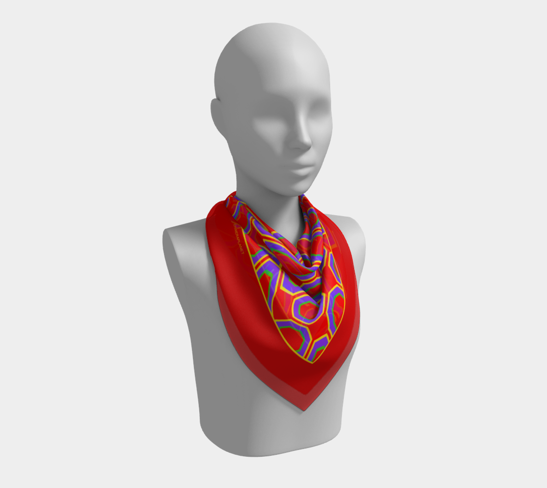 Colorful rings. Red Scarf