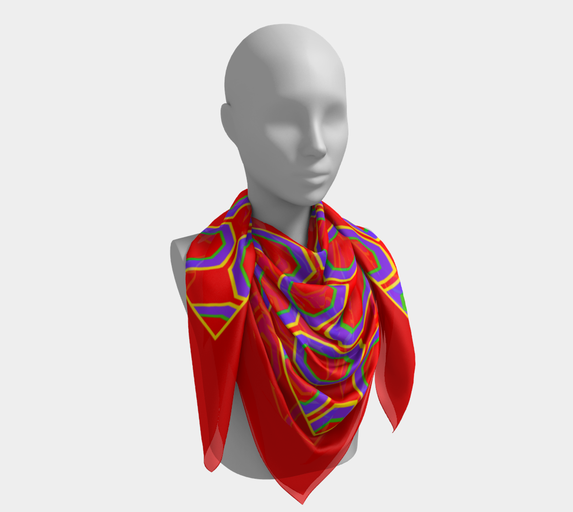 Colorful rings. Red Scarf