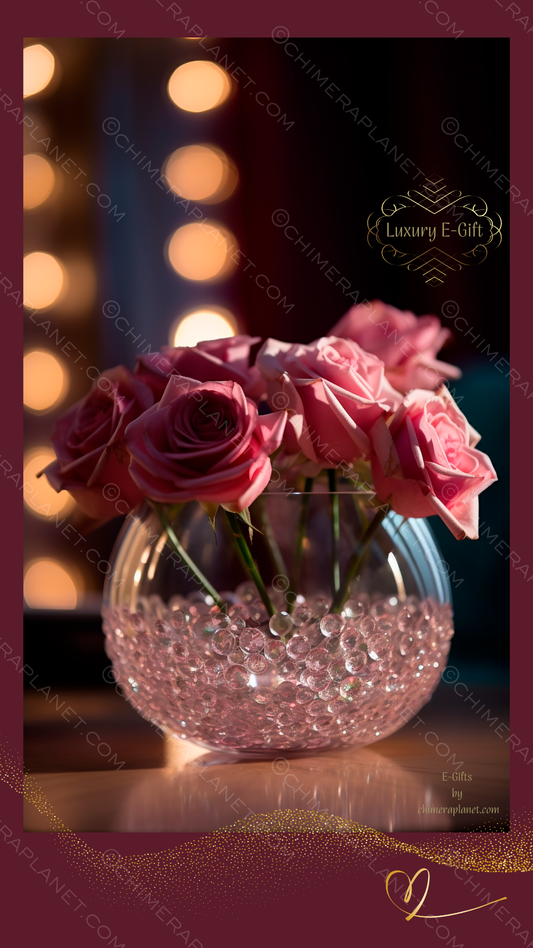 Pink roses. Luxury E-gift