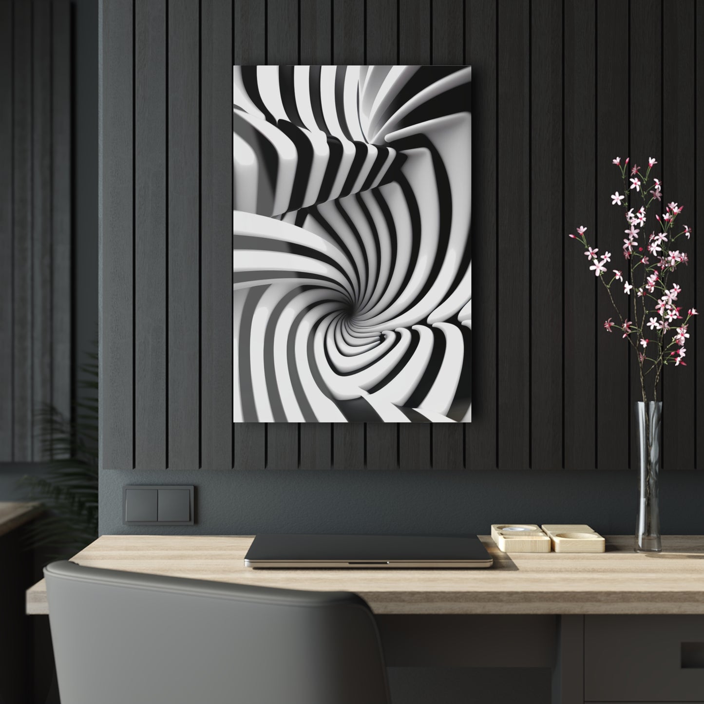 White and black abstraction. Acrylic Prints