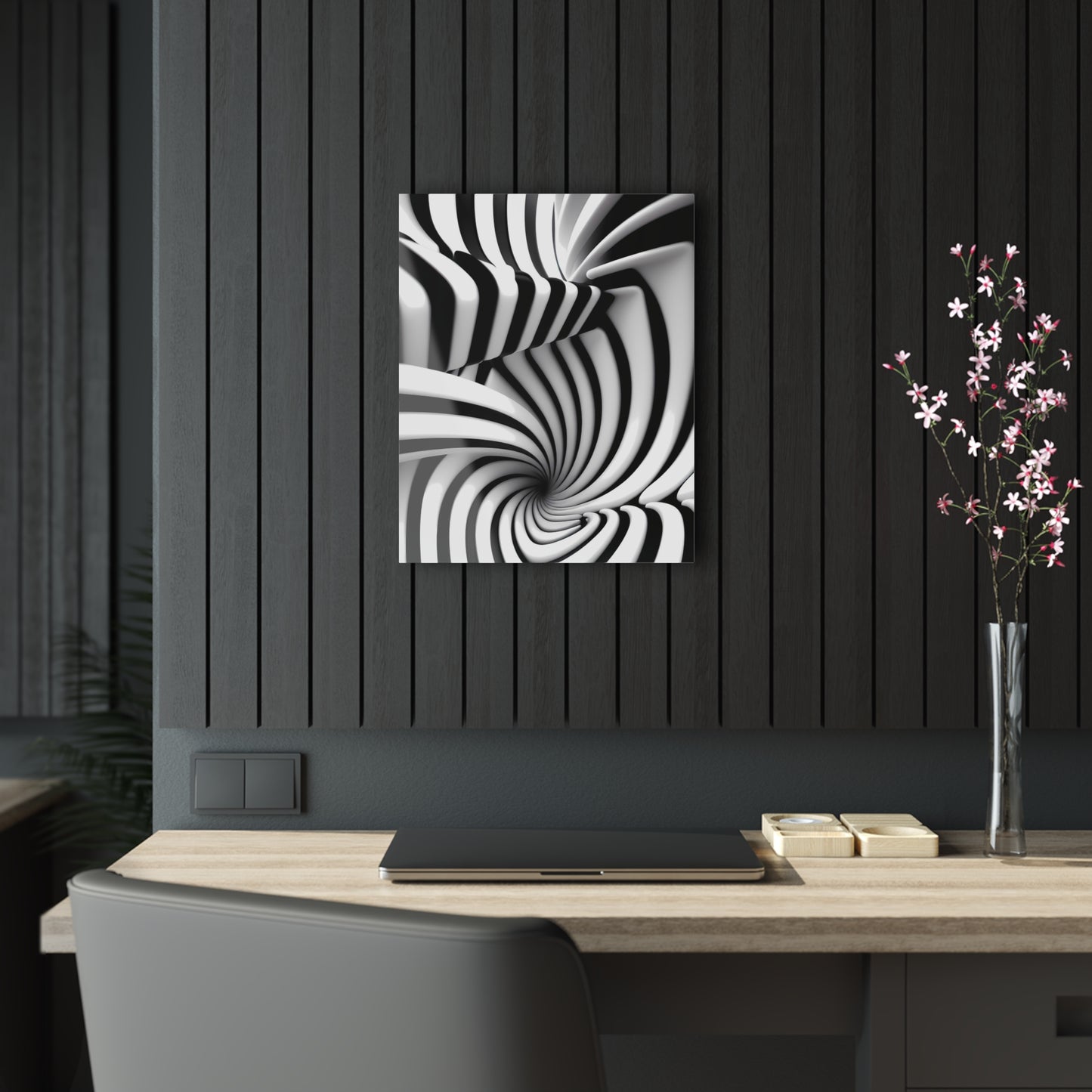 White and black abstraction. Acrylic Prints