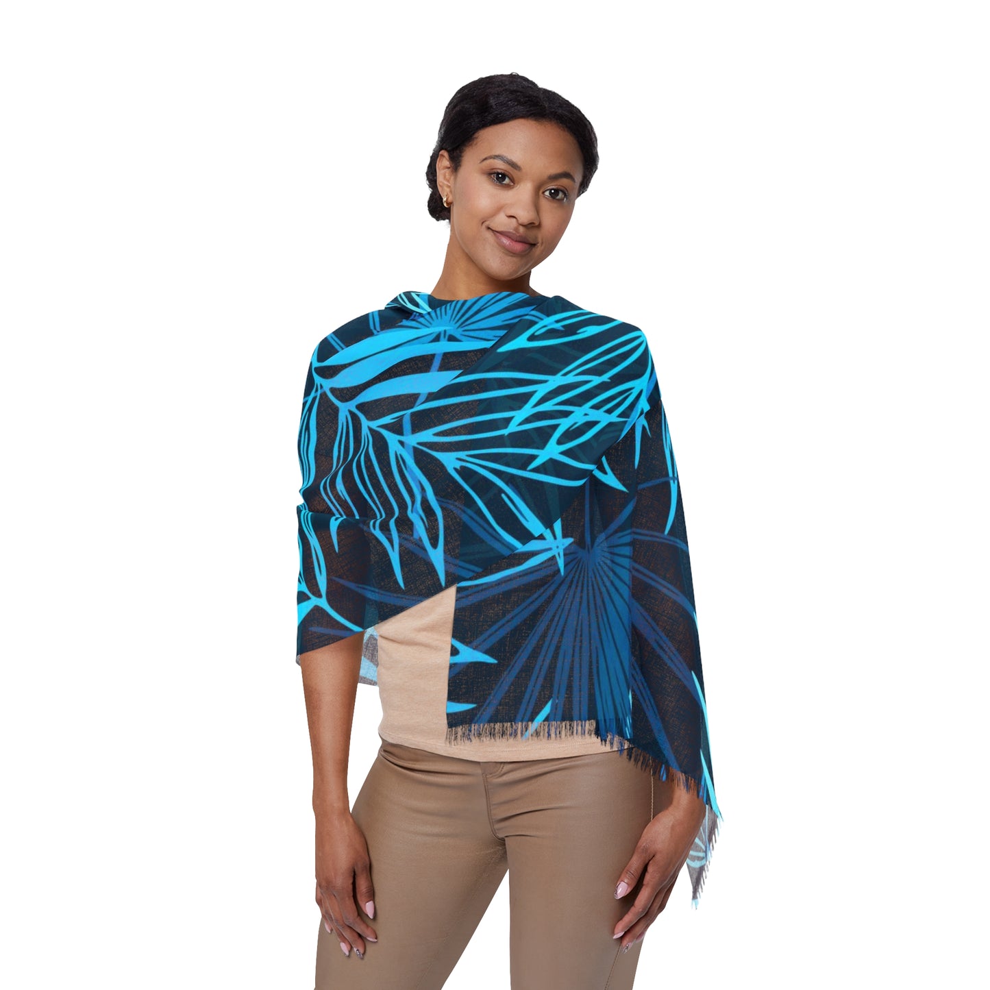 Tropical leaves. Light Scarf