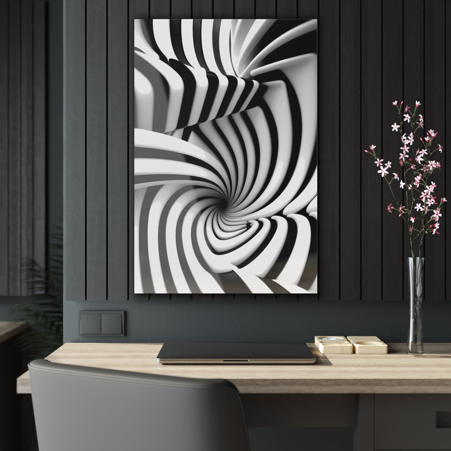 White and black abstraction. Acrylic Prints