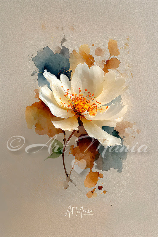 Beige watercolor flower – Digital Artwork