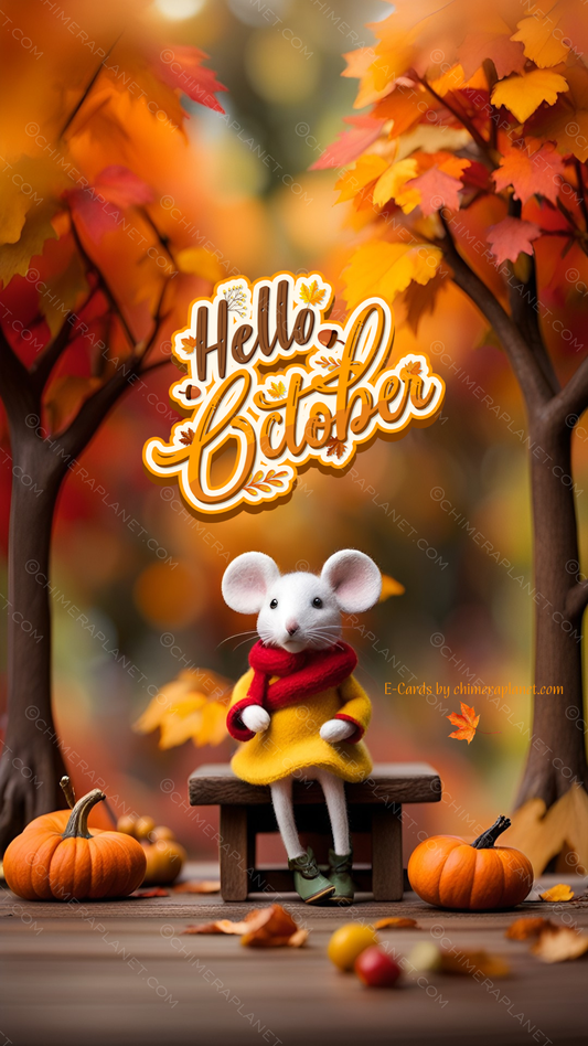 Hello October. E-Card