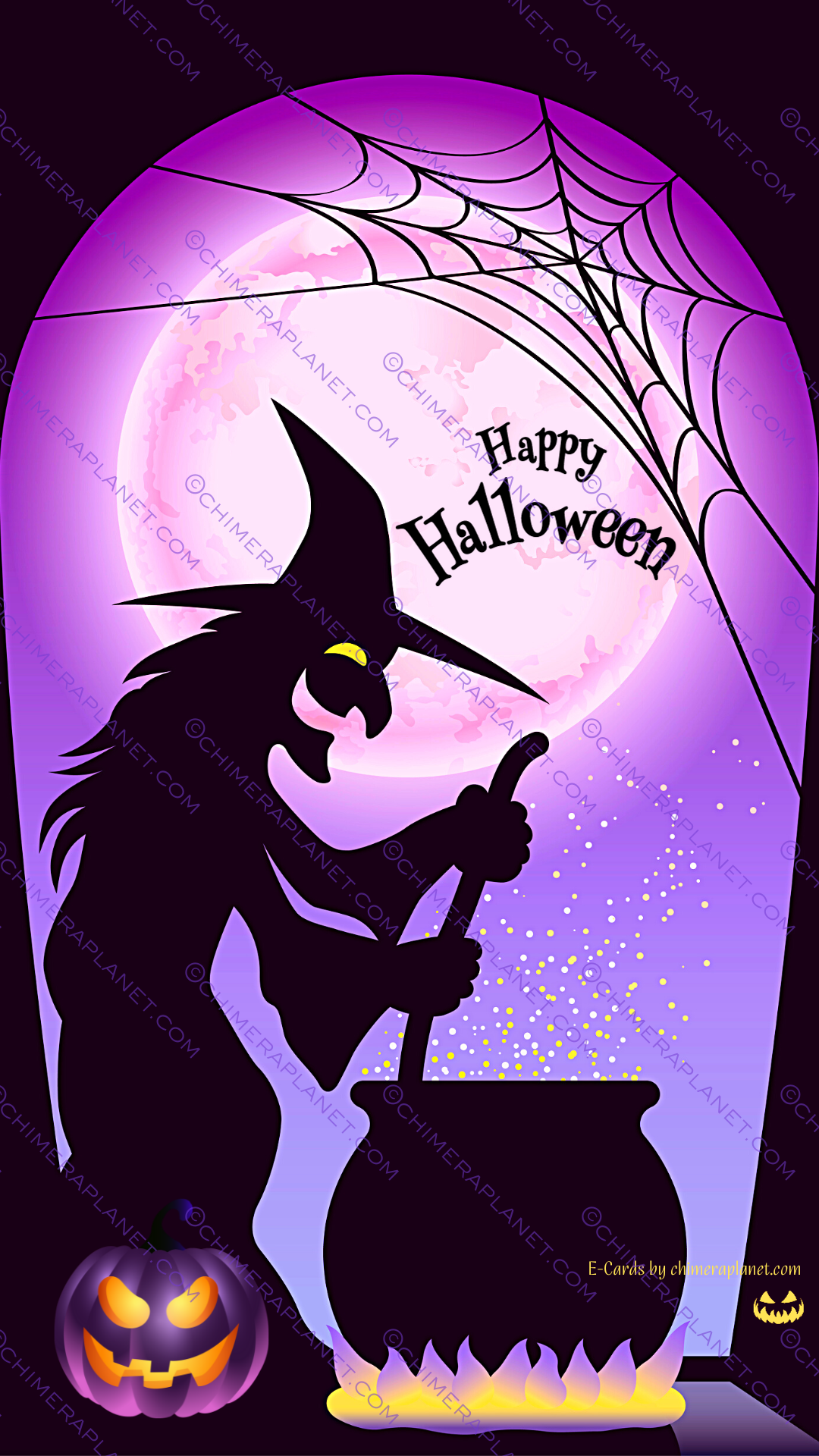 Halloween witch. E-Card