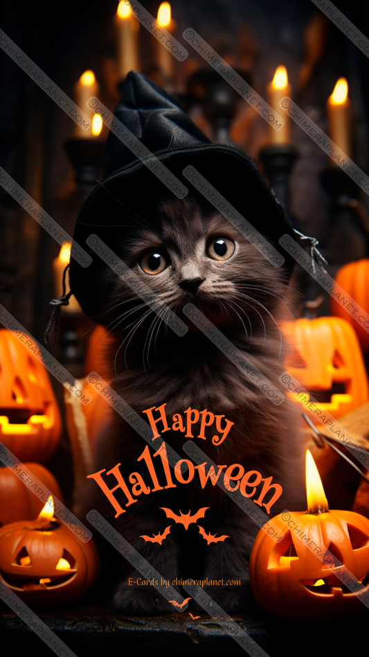 Halloween kitten # 02. E-Card