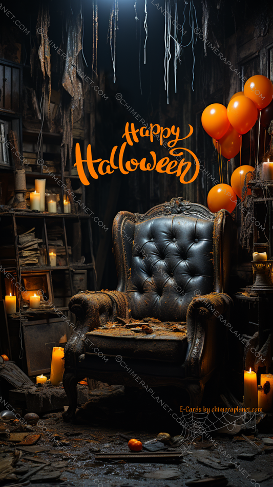 Halloween witch room. E-Card