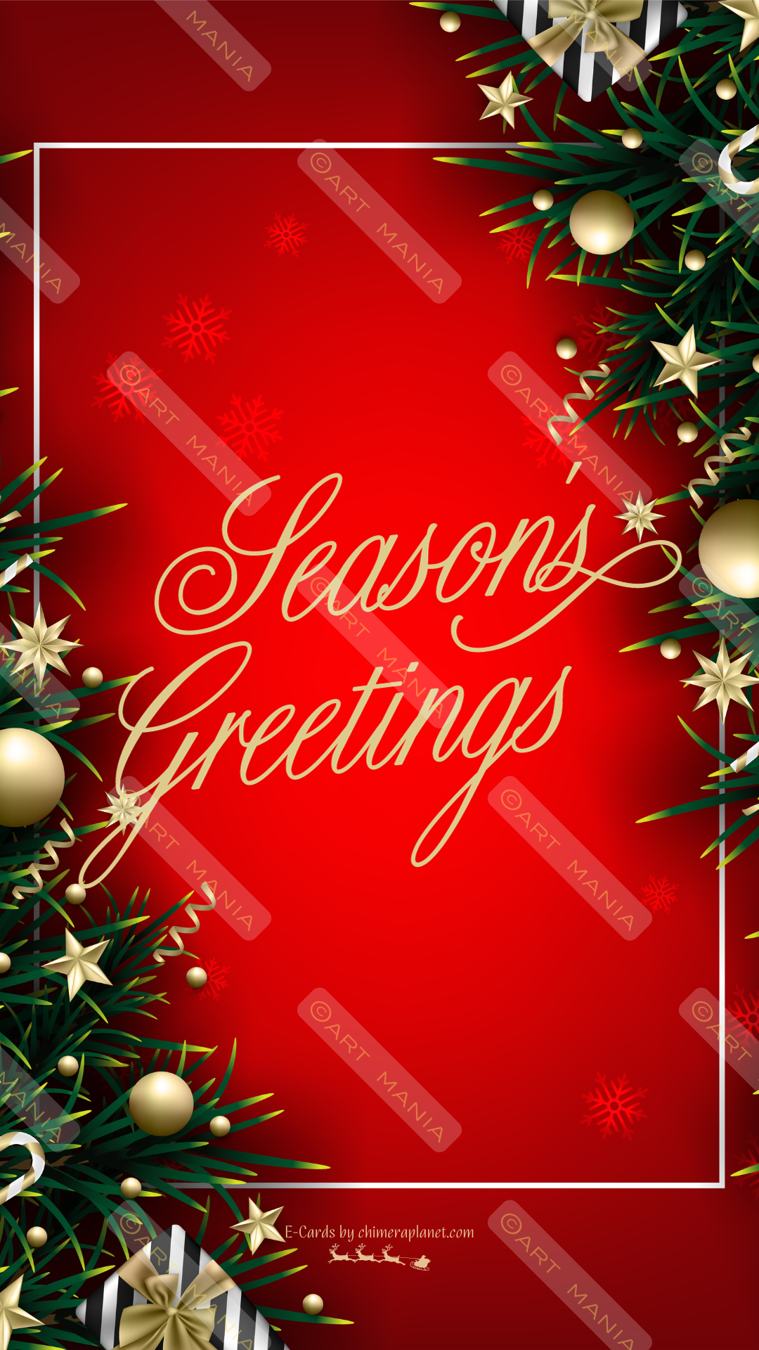 Season´s greetings. Red E-Card