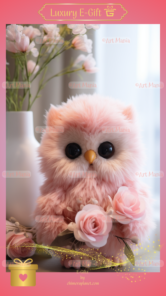 Cute owl. Luxury E-gift