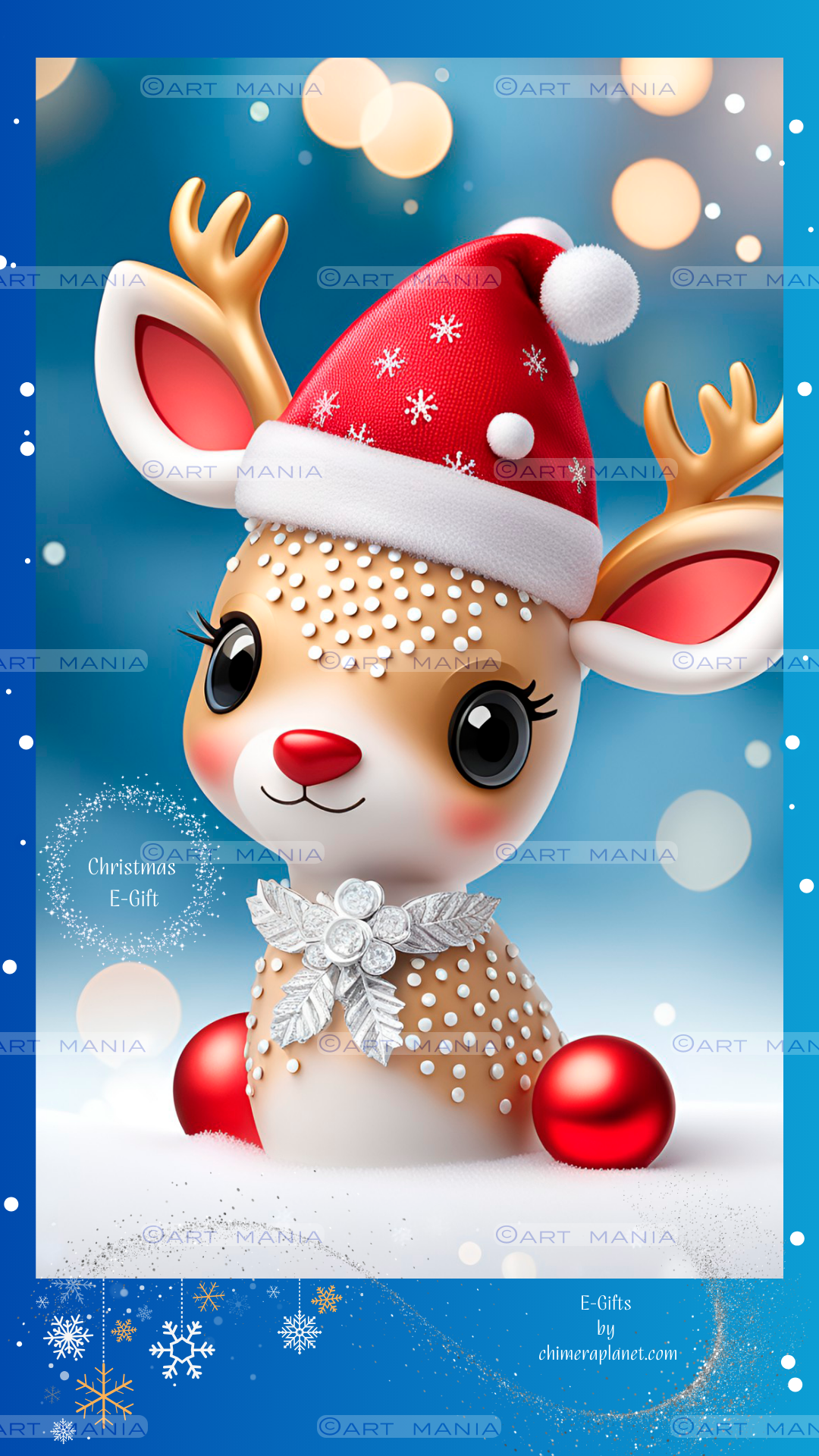 Cute little deer. Christmas E-Gift