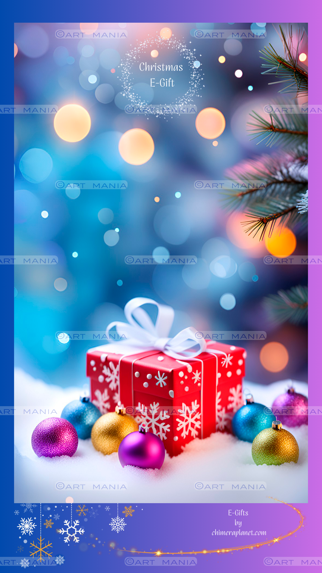 Winter Gift box. Christmas E-Gift