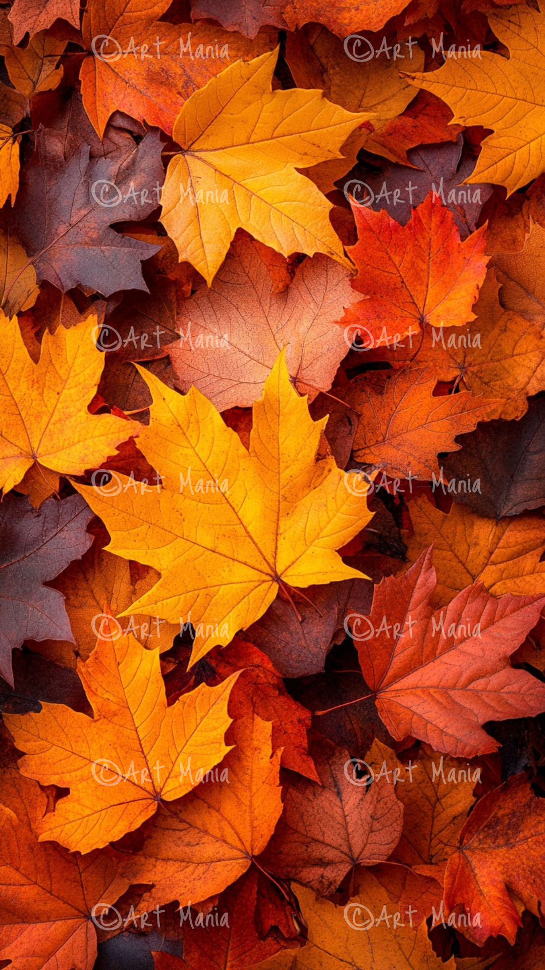 Autumn leaves. Mobile backgrounds. Set of 2 pieces