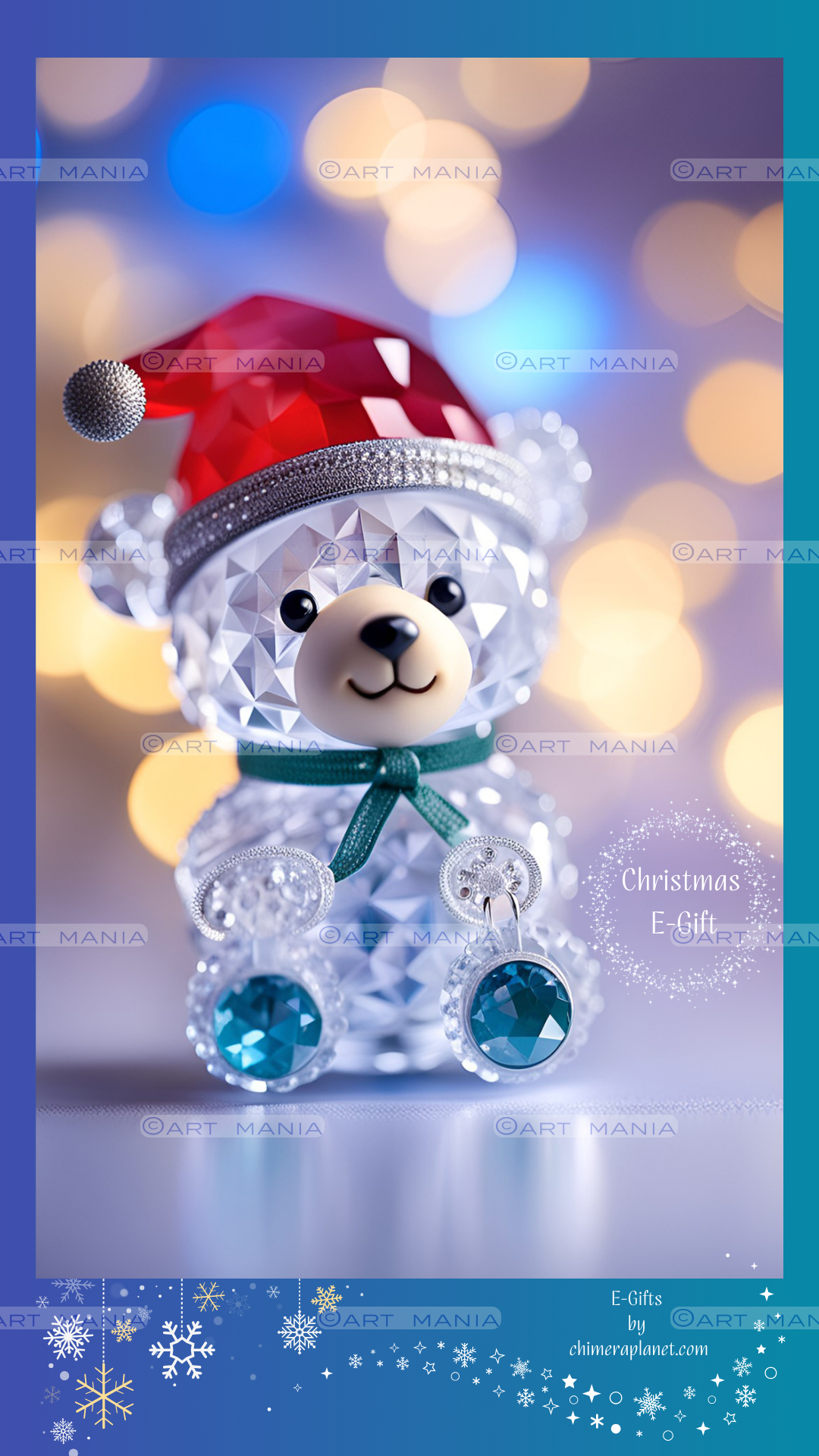 Cute crystal bear. Christmas E-Gift