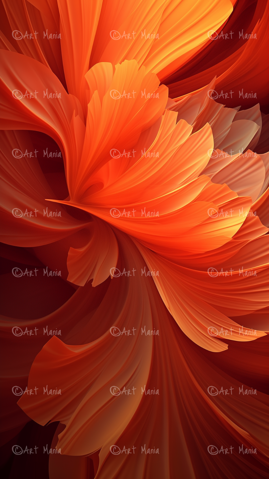 Chic orange flower. Mobile background