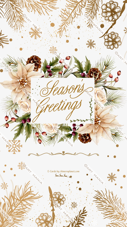 Seasons golden greetings. E-Card