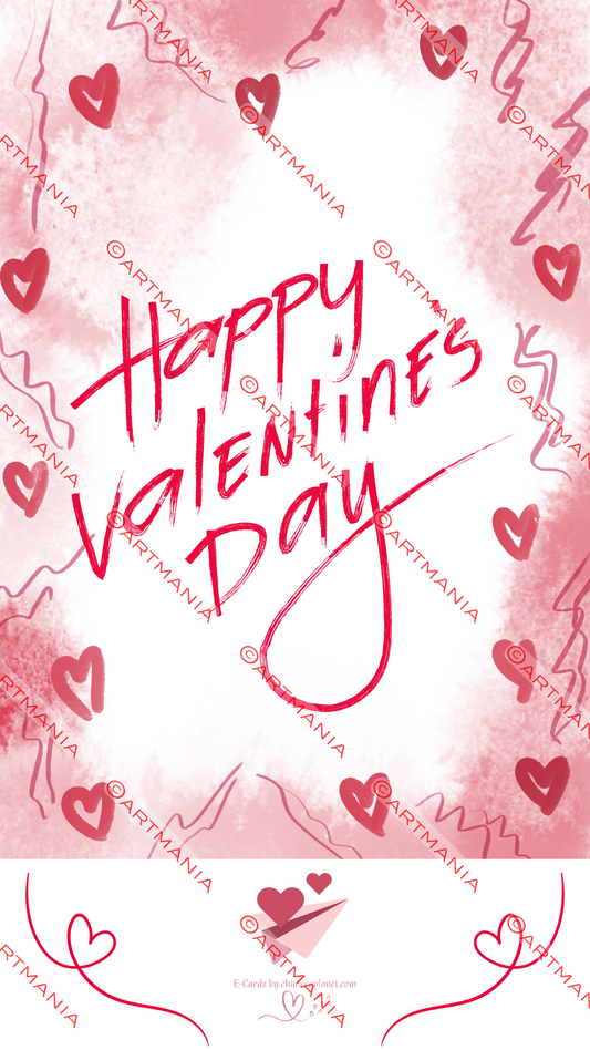 Happy Valentines day. Pink E-Card