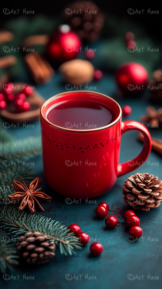 Christmas tea. Mobile background