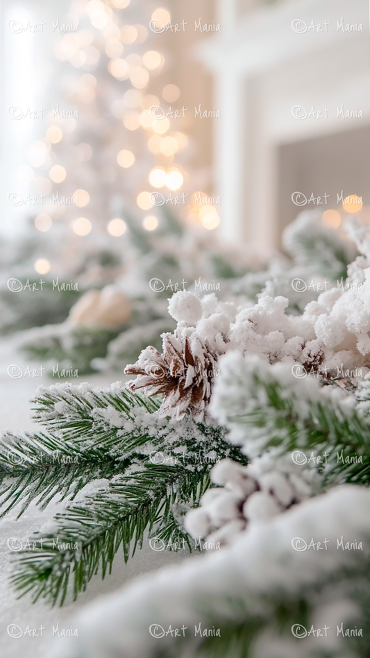 White christmas. Mobile background