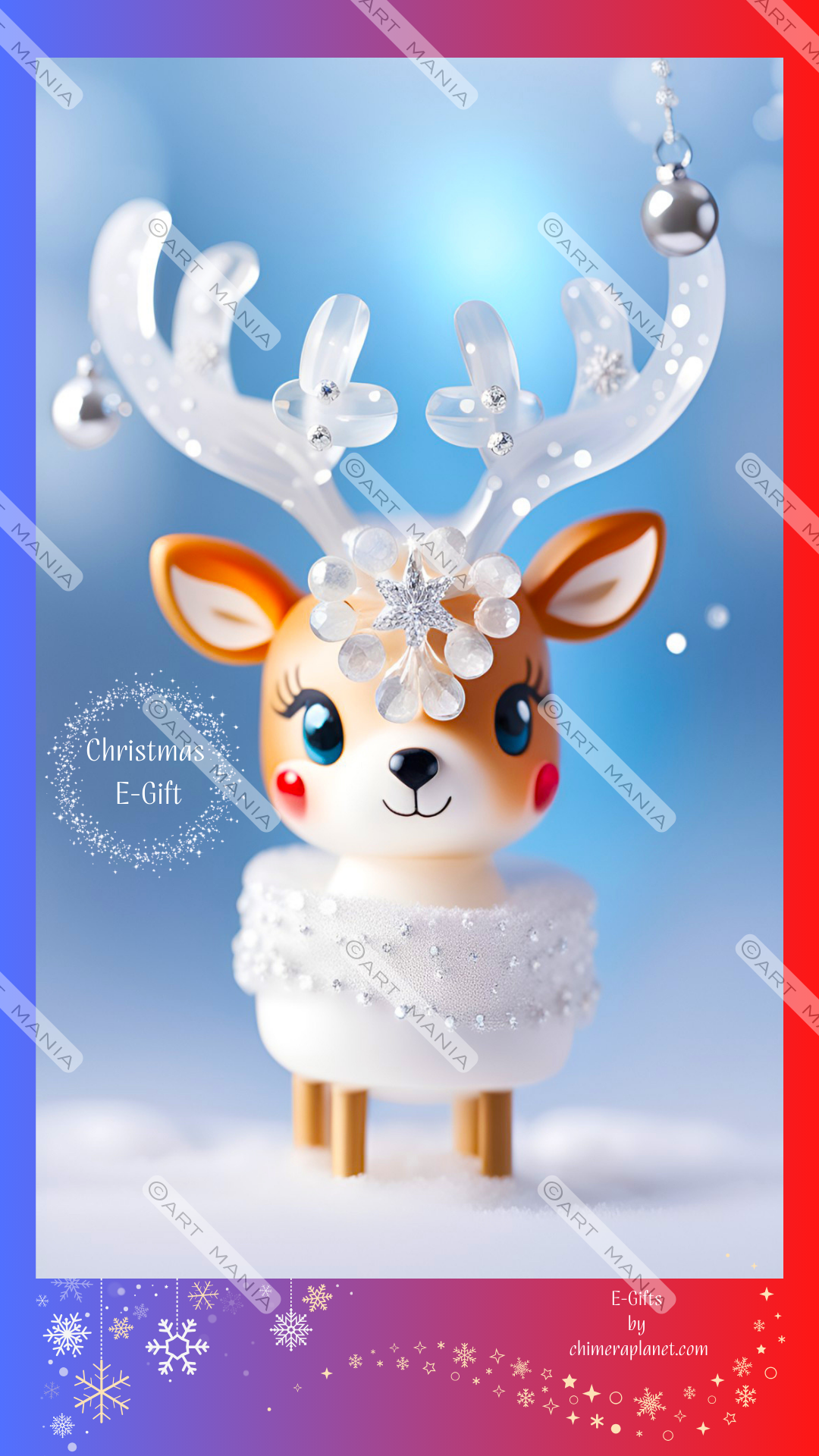 Cute Christmas deer. Christmas E-Gift