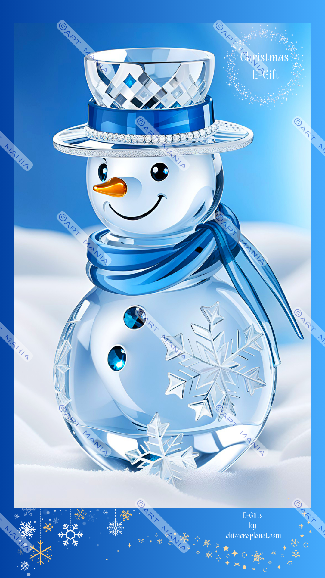 Crystal snowman. Christmas E-Gift