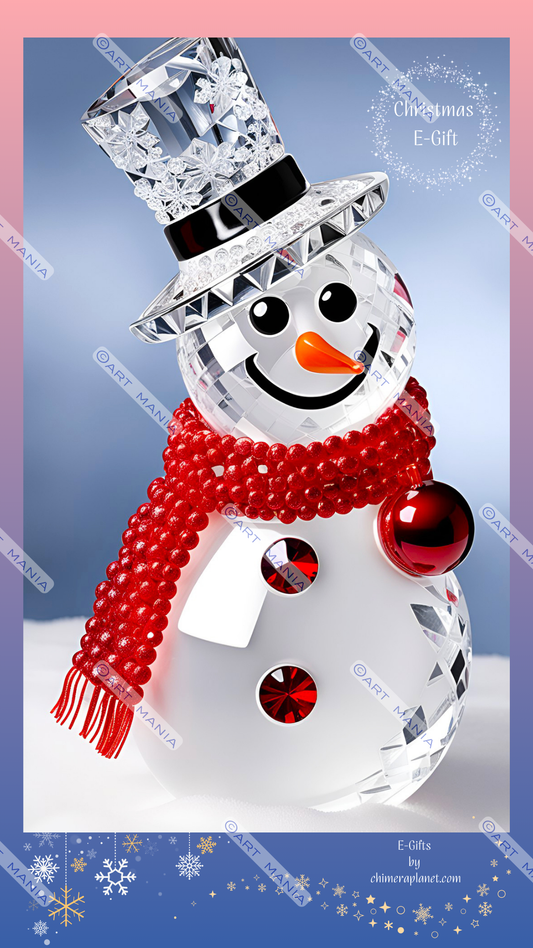 Crystal Christmas snowman. Christmas E-Gift