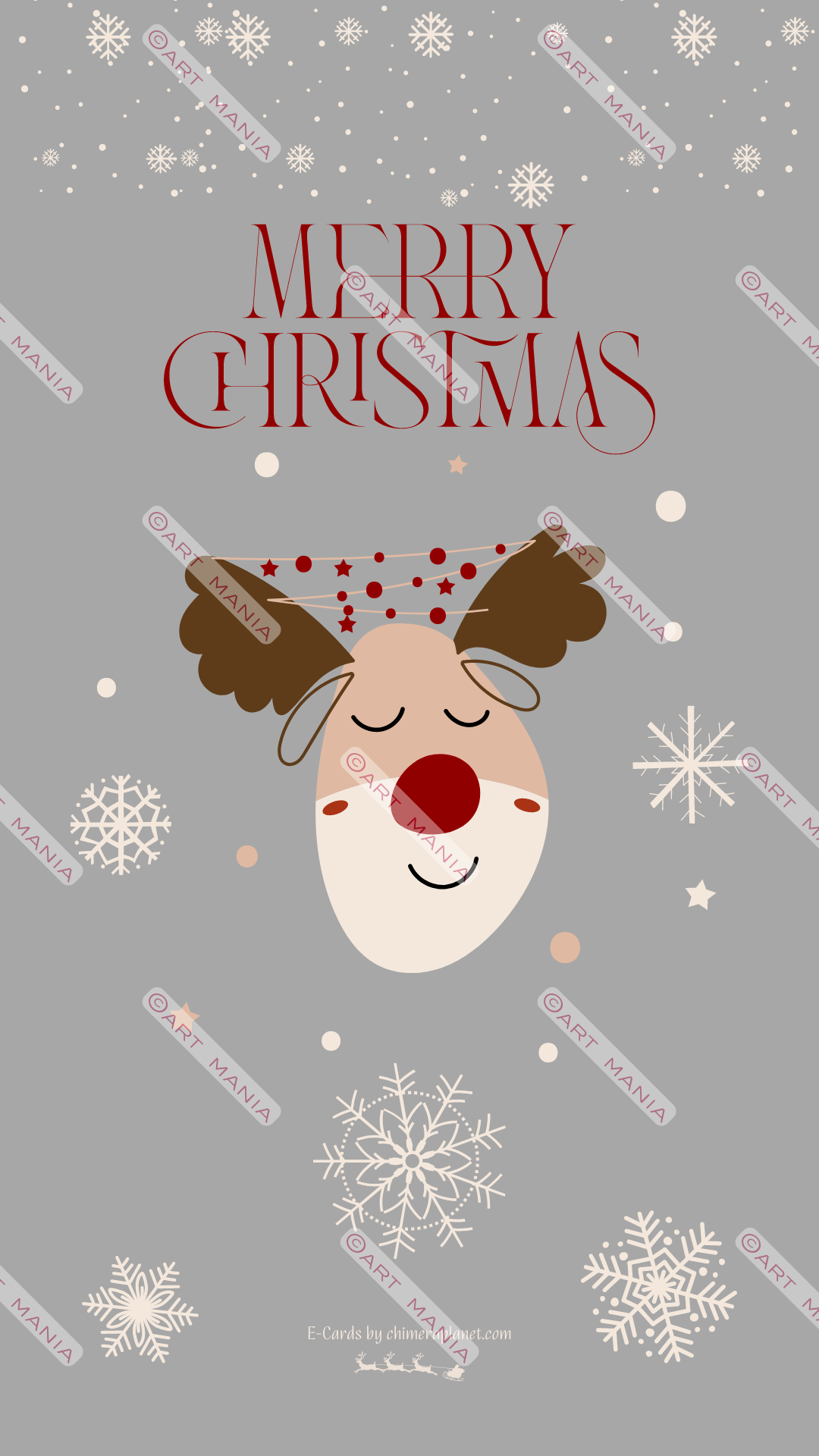 Christmas deer. E-Card