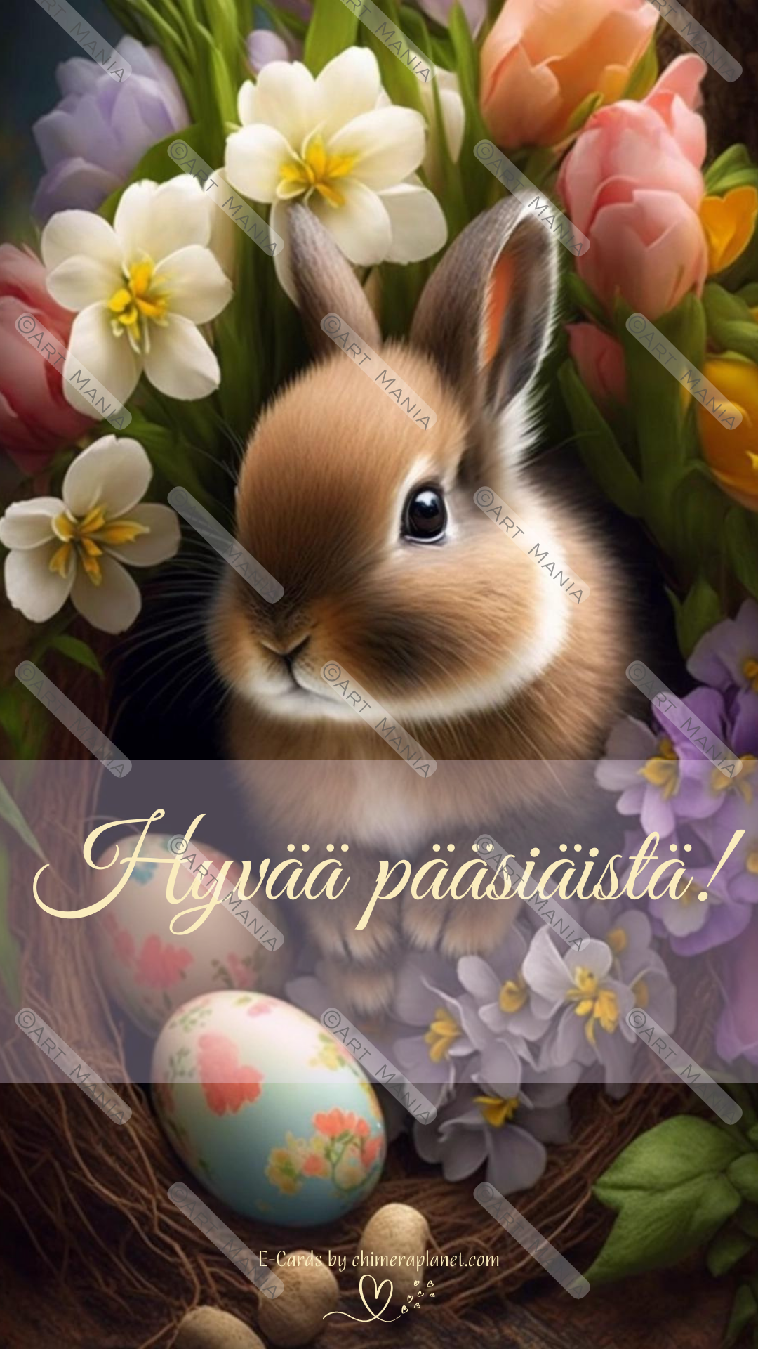 Spring bunny. E-Card