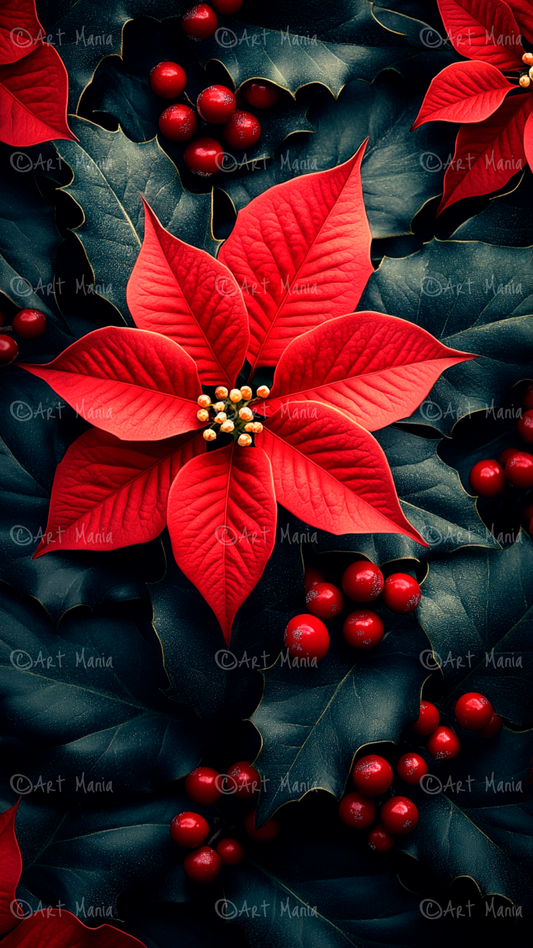 Christmas flower. Mobile background