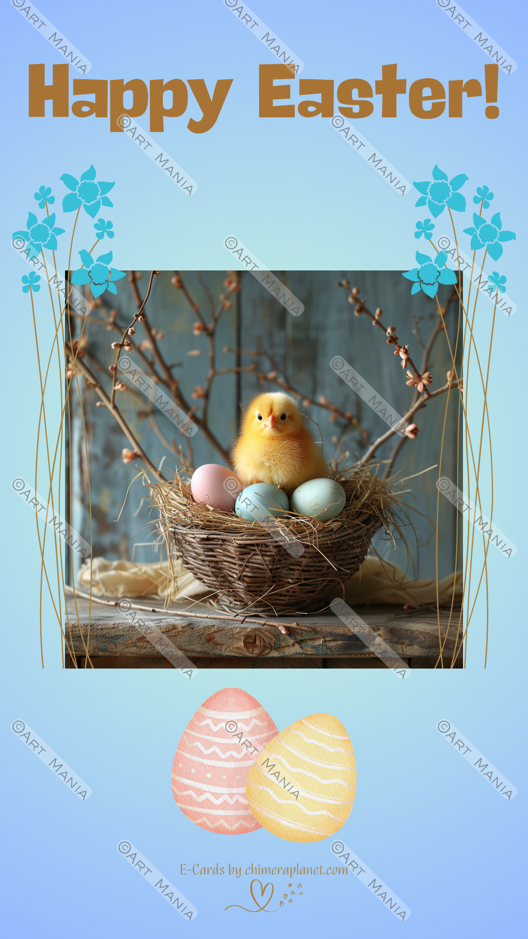 Easter chick. E-Card