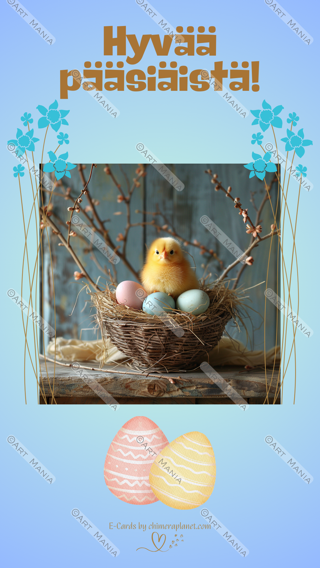 Easter chick. E-Card