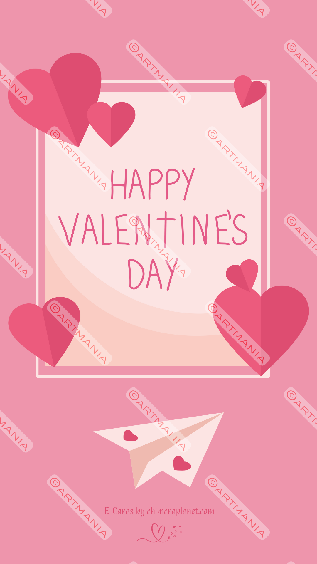 Valentine´s day. Pink E-Card