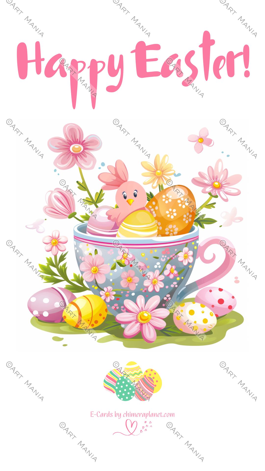 Easter cup. E-Card