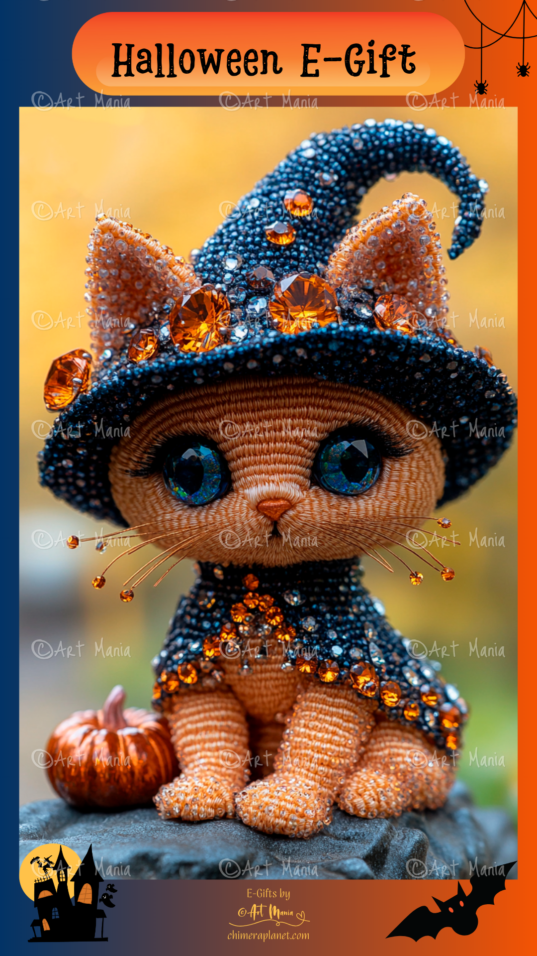 Cute Halloween kitten. E-gift